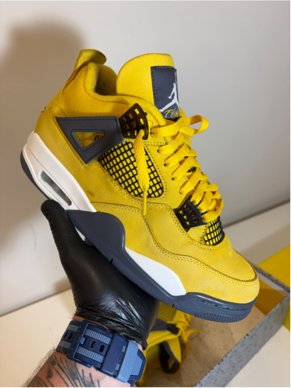 Nike Air Jordan 4 Retro Lightning 2021 Yellow CT8527-700 Size 10 Men #F